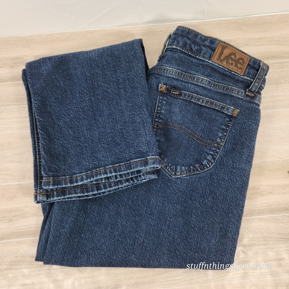 Lee Legendary Fit Straight Leg Mid Rise Blue Jeans Women's Sz 12M / 32"x30"